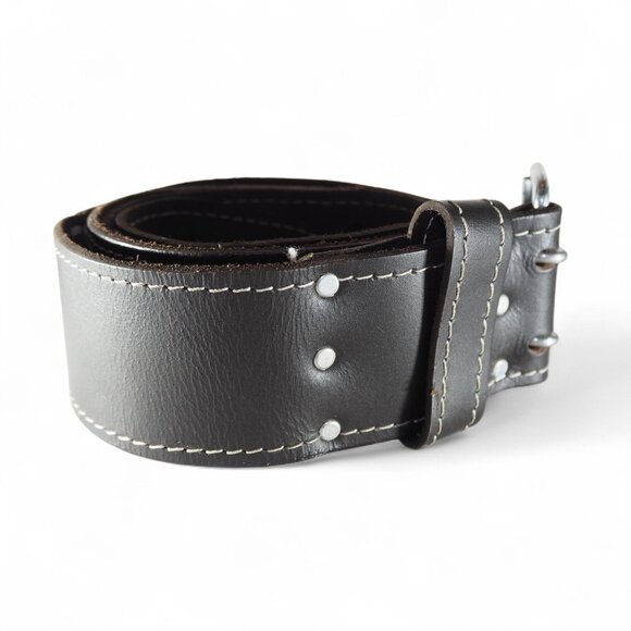 McGuire-Nicholas Men's 29"-46" Leather Work Belt Black Adjustable OS - Picture 4 of 9